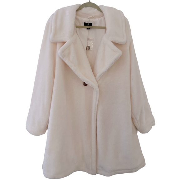 JASON WU • Women's Plus Size White Teddy Coat Winter Jacket - Picture 14 of 14